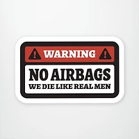 Warning No Airbags Vinyl Sticker