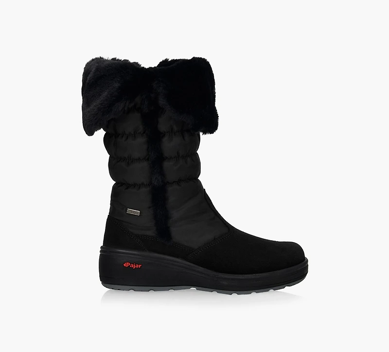 PAJAR | BOTTE HAUTE À FERMETURE ÉCLAIR ET CRAMPONS ANTI-GLACE SIRA NOIR FEMMES