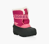 SOREL | SNOW COMMANDER BOTTES ENFANTS ROSE PALE PETIT ENFANT FILLE