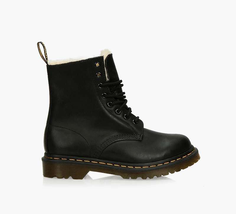 DR. MARTENS | BOTTE 1460 SERENA DOUBLÉE FAUSSE FOURRURE NOIR FEMMES