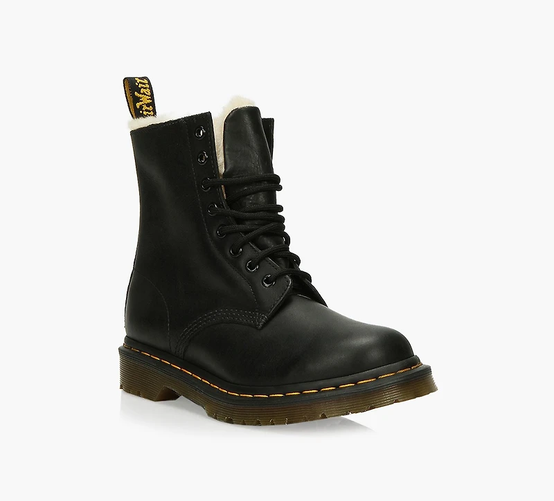 DR. MARTENS | BOTTE 1460 SERENA DOUBLÉE FAUSSE FOURRURE NOIR FEMMES