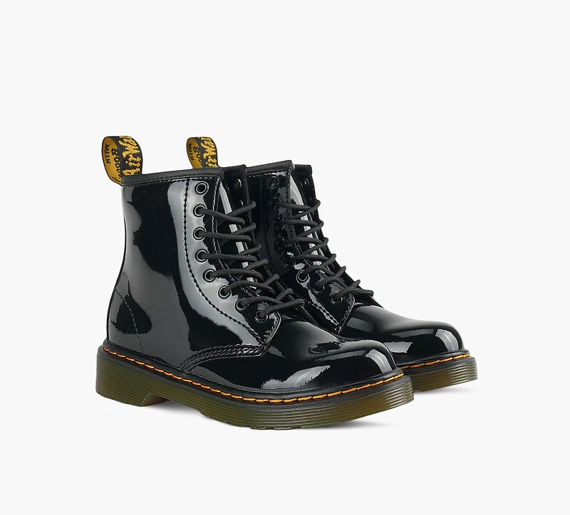 DR. MARTENS | BOTTE 1460 VERNI LAMPER NOIR GRAND ENFANT FILLE