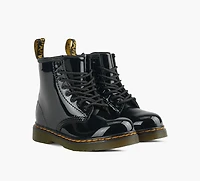 DR. MARTENS | BOTTE 1460 VERNI LAMPER NOIR PETIT ENFANT FILLE