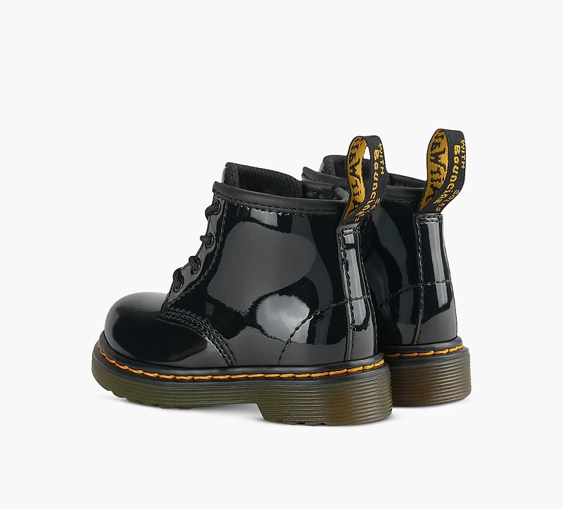 DR. MARTENS | BOTTE 1460 VERNI LAMPER NOIR BÉBÉ & BAMBIN FILLE