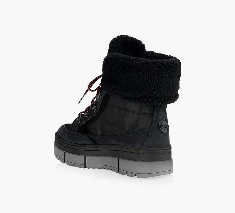 PAJAR | BOTTE À LACER AVEC CRAMPONS ANTI-GLACE HENTA NOIR FEMMES