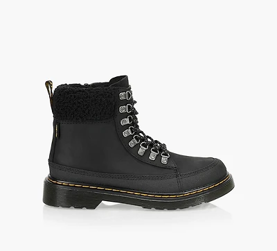 DR. MARTENS | BOTTES 1460 COLLAR BLACK YELLOWSTONE NOIR GRAND ENFANT UNISEXE