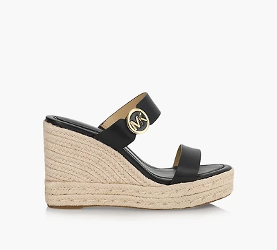 MICHAEL KORS | SANDALE COMPENSÉE LUCINDA NOIR FEMMES