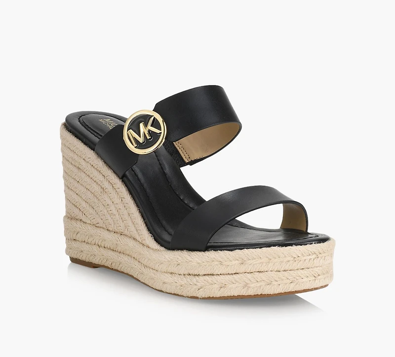 MICHAEL KORS | SANDALE COMPENSÉE LUCINDA NOIR FEMMES