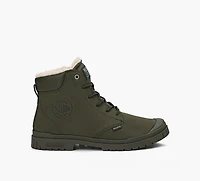 PALLADIUM | BOTTE SP20 CUFF CUIR IMPERMÉABLE À DOUBLURE CHAUDE KHAKI HOMMES