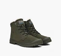 PALLADIUM | BOTTE SP20 CUFF CUIR IMPERMÉABLE À DOUBLURE CHAUDE KHAKI HOMMES