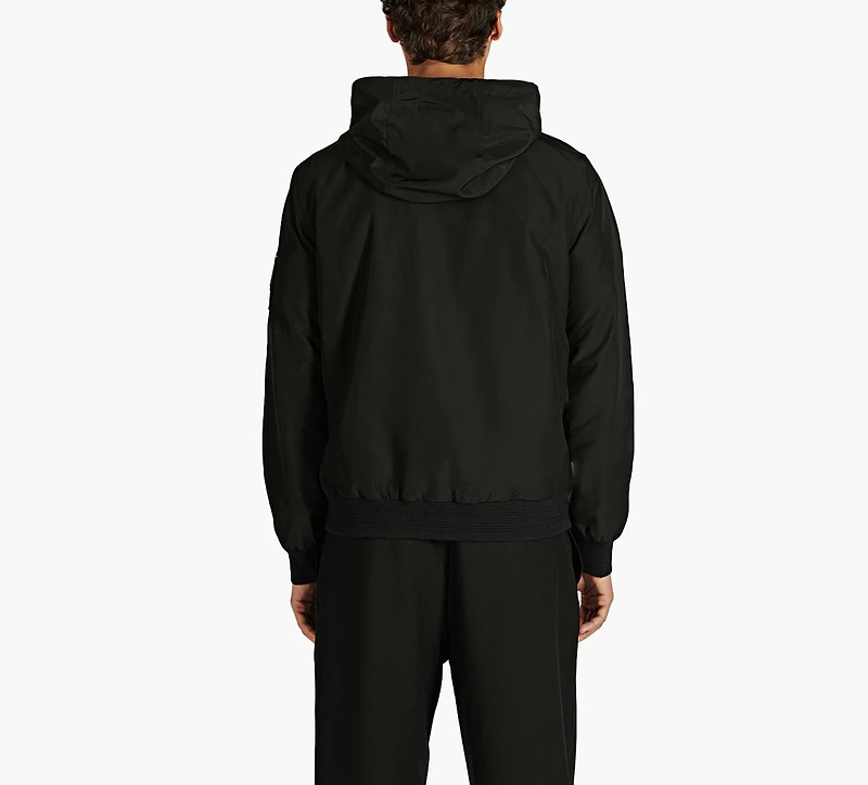 MOOSE KNUCKLES | MANTEAU MIX CUIR RUFUS NOIR HOMMES