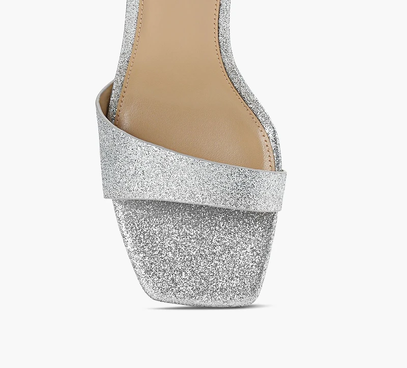 MICHAEL KORS | SANDALE À TALON JAIDA ARGENT FEMMES