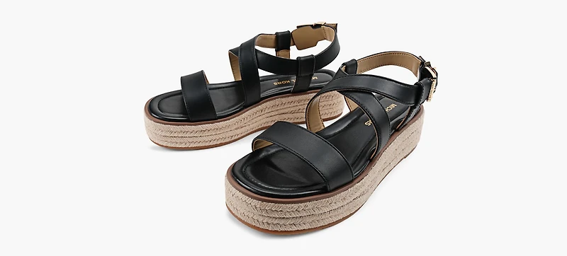 MICHAEL KORS | SANDALE ESPADRILLE LYNN NOIR FEMMES