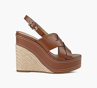 MICHAEL KORS | SANDALE COMPENSÉE NORA TAN FEMMES