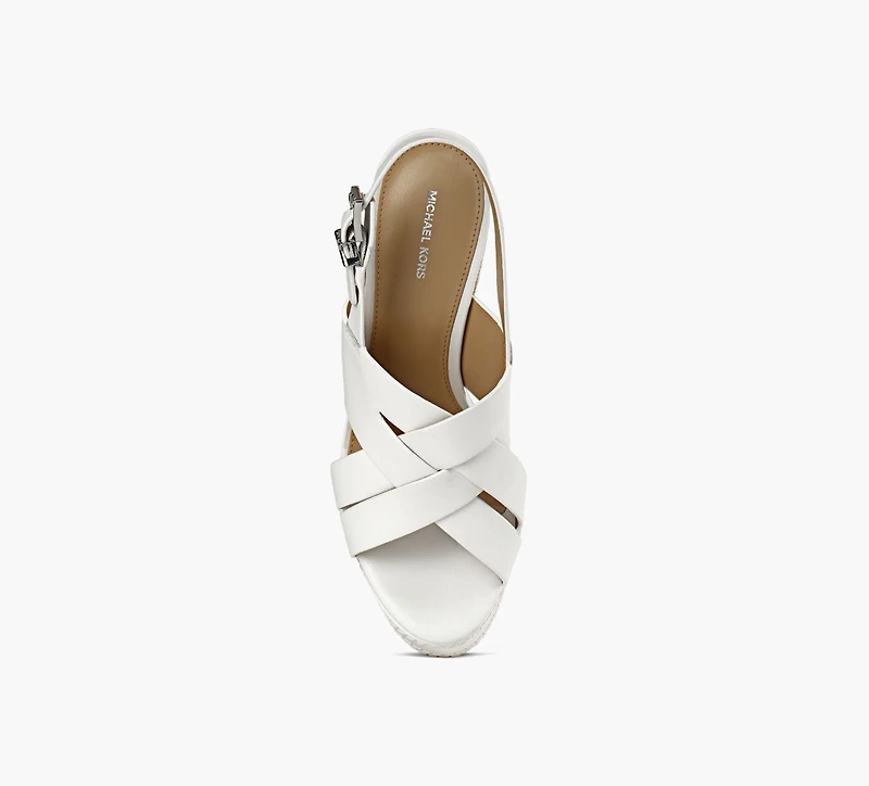MICHAEL KORS | SANDALE COMPENSÉE NORA BLANC FEMMES