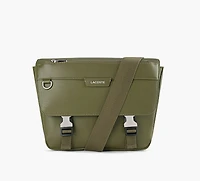 LACOSTE | SAC MESSAGER EN CUIR OSSIAN  | KHAKI | HOMMES