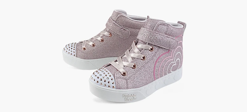 SKECHERS | BASKETS HEART STEPS ROSE DORÉ GRAND ENFANT FILLE