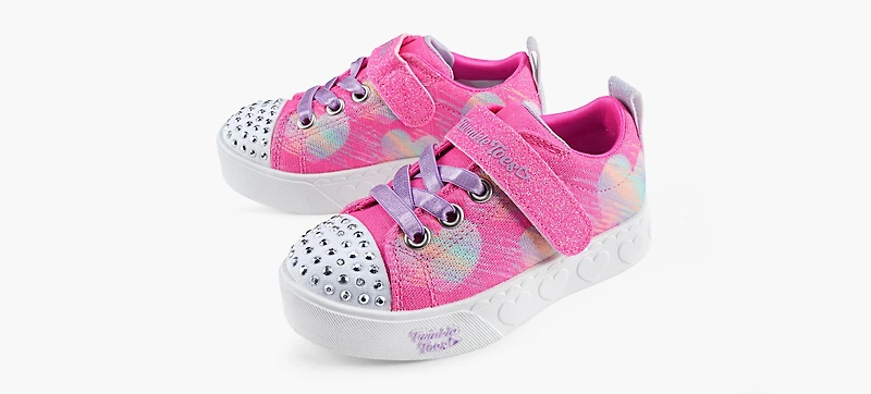 SKECHERS | BASKETS HEART STEPS - COEURS FUCHSIA PETIT ENFANT FILLE