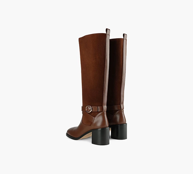 STUART WEITZMAN | BOTTE BENNI RIDING 55 TAN FEMMES