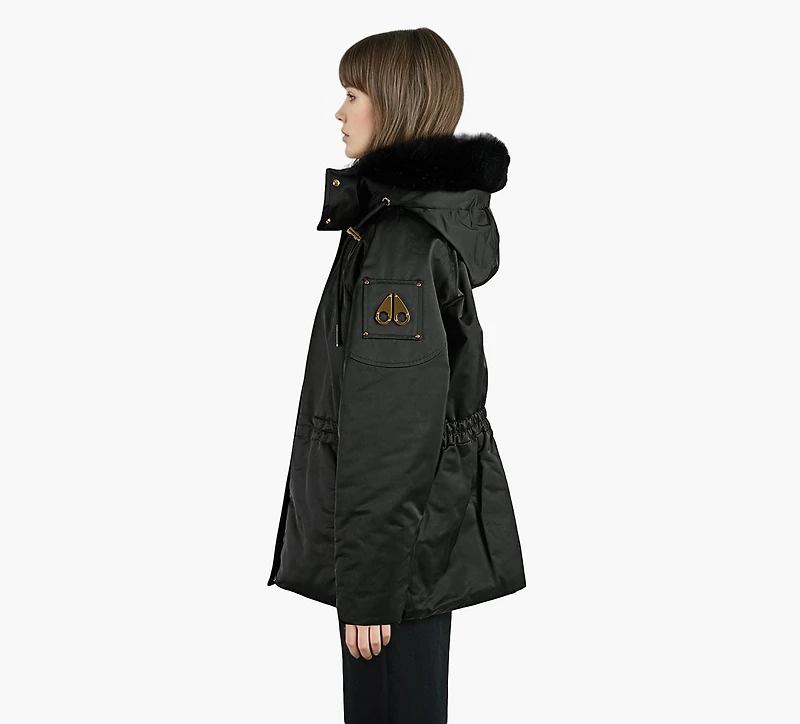 MOOSE KNUCKLES | MANTEAU GOLD SERIES SATIN 3Q  NOIR FEMMES