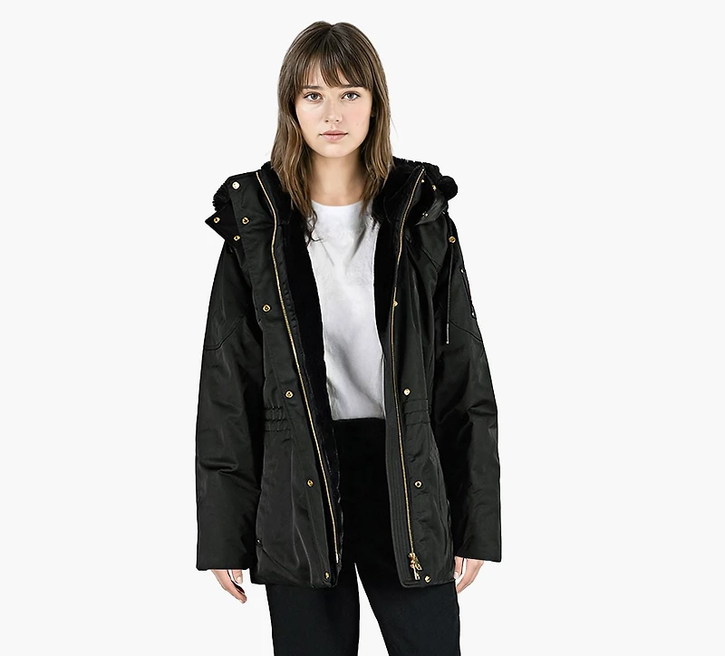 MOOSE KNUCKLES | MANTEAU GOLD SERIES SATIN 3Q  NOIR FEMMES