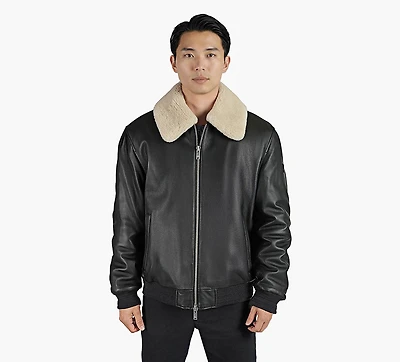 MOOSE KNUCKLES | MANTEAU AVIATOR TOBA NOIR HOMMES