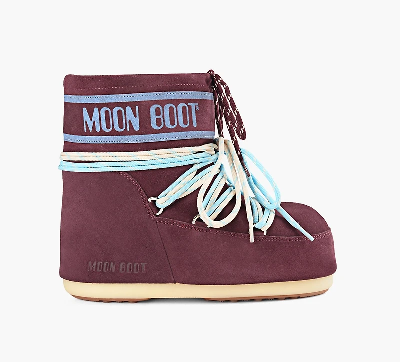 MOON BOOT | BOTTE ICON LOW EN SUÈDE BOURGOGNE FEMMES