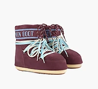 MOON BOOT | BOTTE ICON LOW EN SUÈDE BOURGOGNE FEMMES