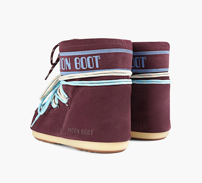 MOON BOOT | BOTTE ICON LOW EN SUÈDE BOURGOGNE FEMMES