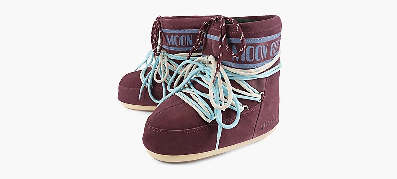 MOON BOOT | BOTTE ICON LOW EN SUÈDE BOURGOGNE FEMMES