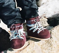 MOON BOOT | BOTTE ICON LOW EN SUÈDE BOURGOGNE FEMMES