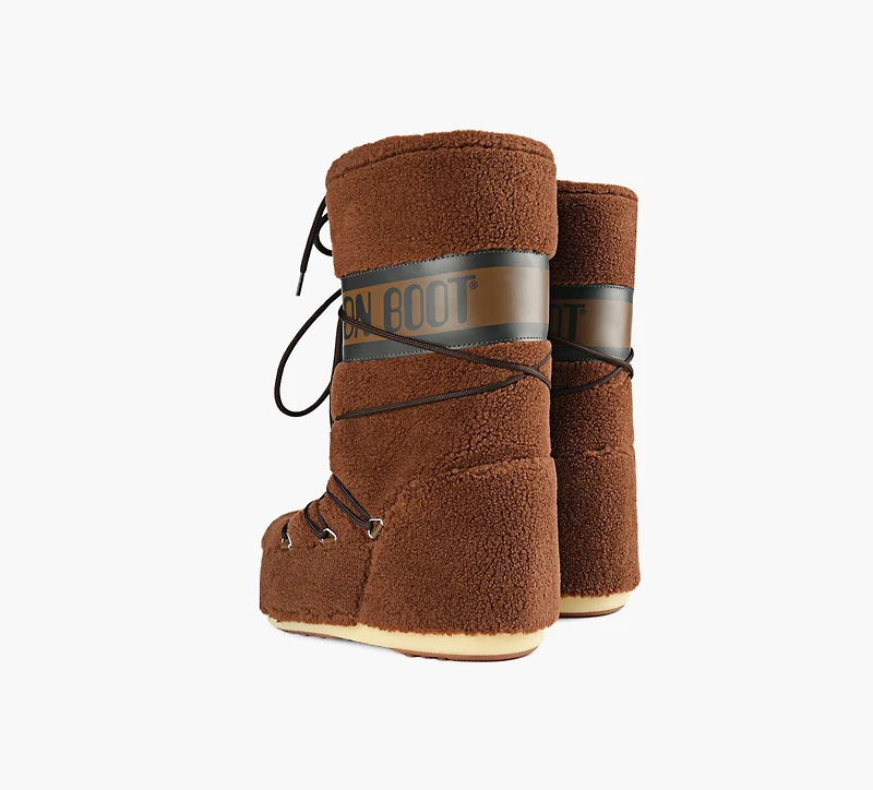 MOON BOOT | BOTTES ICON EN POLAIRE BRUN FEMMES