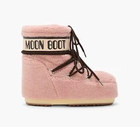 MOON BOOT | BOTTE ICON LOW EN POLAIRE ROSE PALE FEMMES