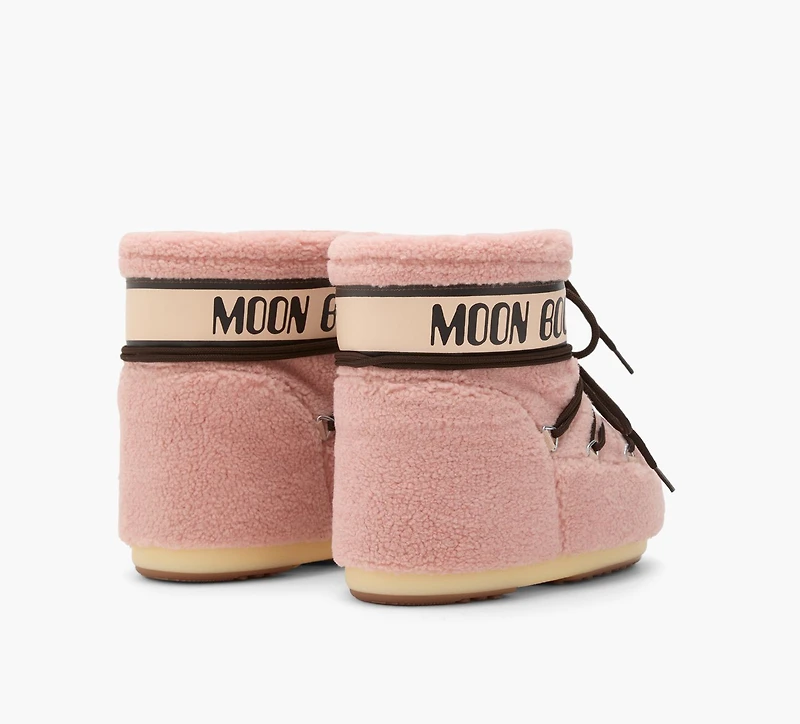MOON BOOT | BOTTE ICON LOW EN POLAIRE ROSE PALE FEMMES