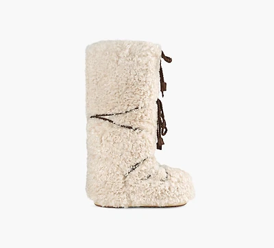 MOON BOOT | BOTTE ICON EXTRA BOUCLÉ BEIGE FEMMES