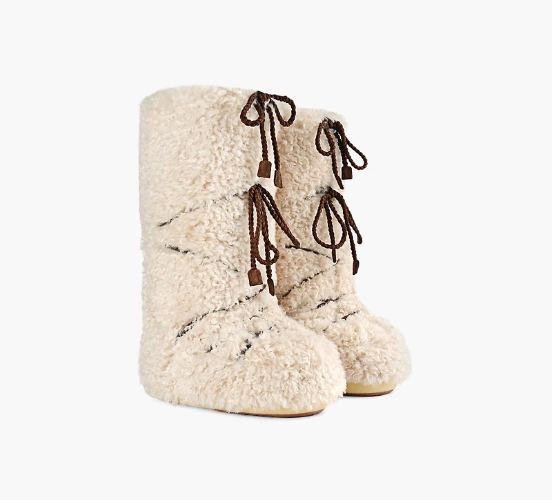 MOON BOOT | BOTTE ICON EXTRA BOUCLÉ BEIGE FEMMES