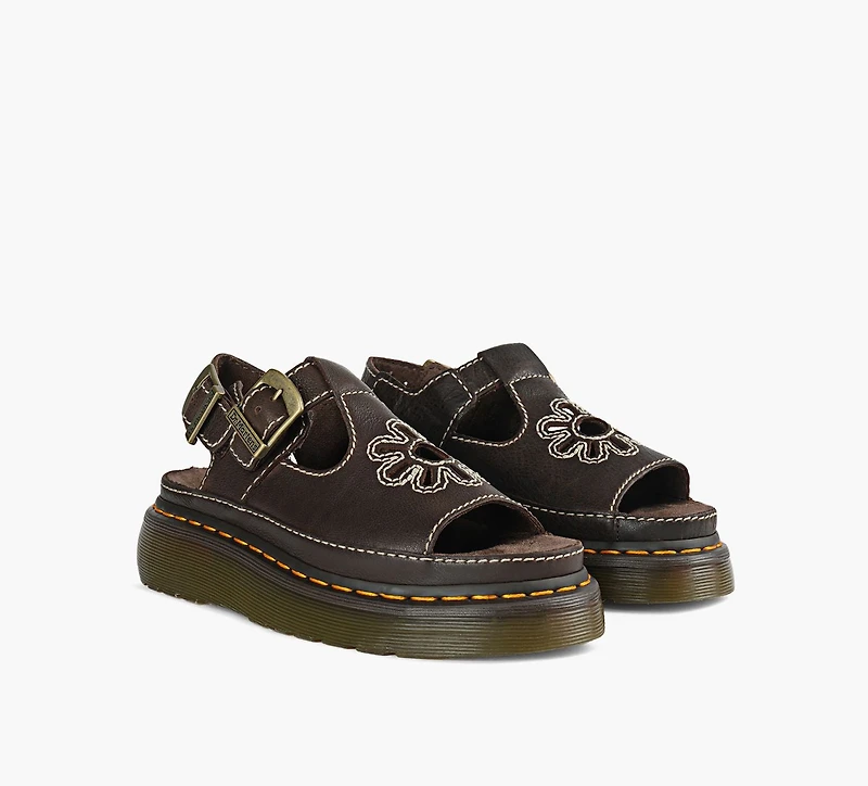 DR. MARTENS | SANDALES DUNNET FLOWER BRUN FEMMES