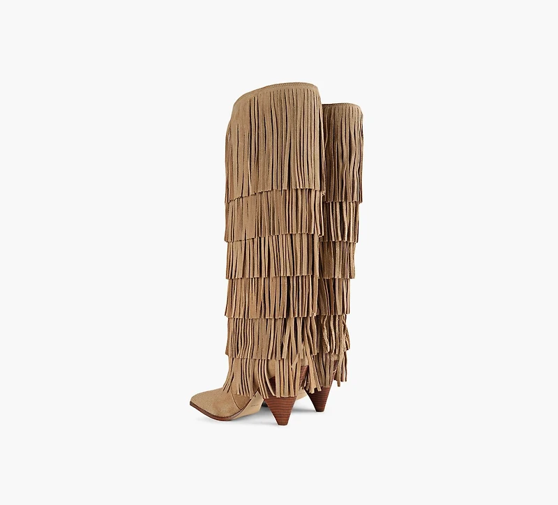 MICHAEL KORS | BOTTES À TALON JAYLA BEIGE FEMMES