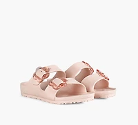 BIRKENSTOCK | ARIZONA À BOUCLE FLEUR ROSE PALE GRAND ENFANT FILLE