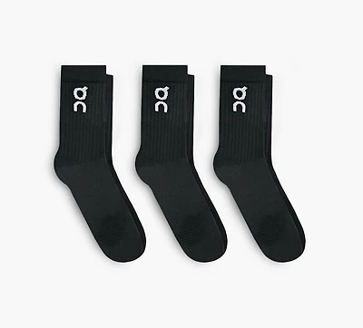 ON | CHAUSSETTES HAUTES À LOGO (3 PAIRES) NOIR UNISEXE