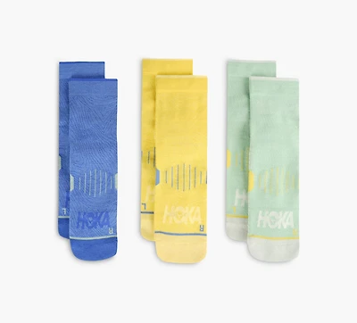 HOKA | CHAUSSETTES DE COURSE MI-MOLLET - PAQUET 3 MULTICOLORE UNISEXE