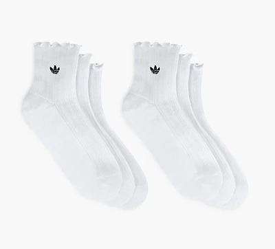 ADIDAS | CHAUSSETTES 3/4  VOLANTS ORIGINALES 3 PAIRES BLANC FEMMES