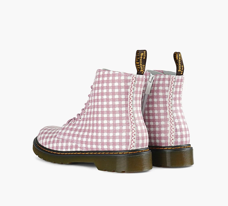 DR. MARTENS | BOTTES 1460 GINGHAM BLANC GRAND ENFANT FILLE