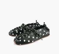 GANNI | BALLERINE AVEC ŒILLETS À LACER NOIR FEMMES