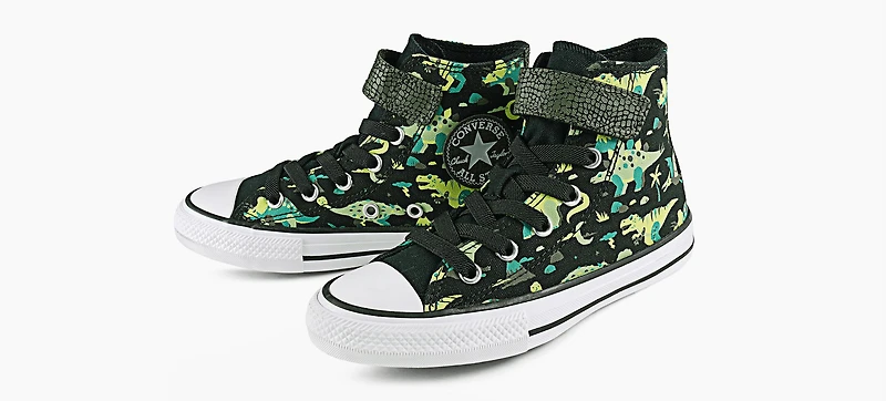 CONVERSE | CHUCK TAYLOR ALL STAR DINOS ENFILAGE RAPIDE NOIR GRAND ENFANT GARCON