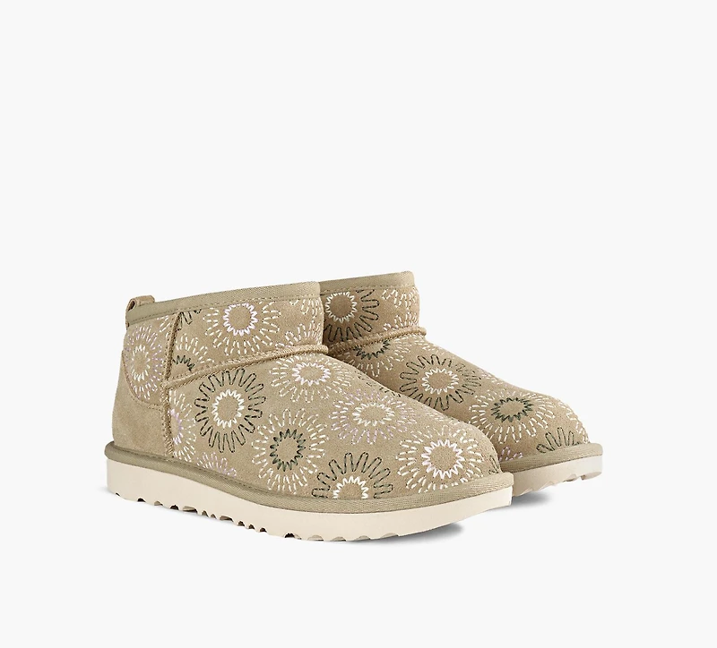 UGG | CLASSIC ULTRA MINI SUN STITCH | BEIGE | GRAND ENFANT FILLE