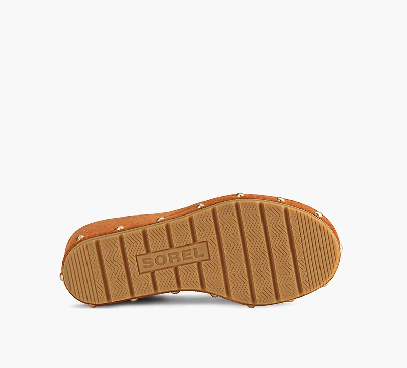 SOREL | SANDALE COMPENSÉE À BRIDE CHEVILLE SUNPEAK RVT TAN FEMMES