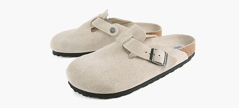 BIRKENSTOCK | BOSTON À SEMELLE SOUPLE BEIGE FEMMES