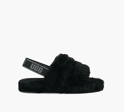 UGG | SANDALE FLUFF YEAH | NOIR | GRAND ENFANT FILLE