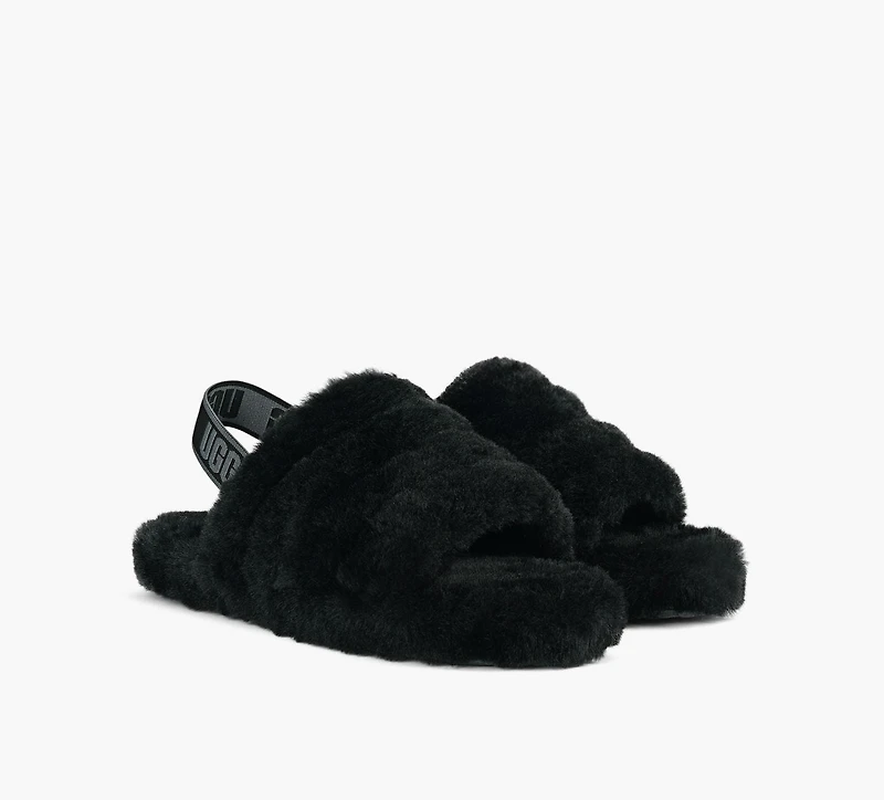 UGG | SANDALE FLUFF YEAH | NOIR | GRAND ENFANT FILLE